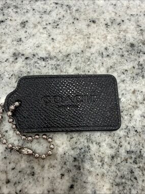 Coach Black Leather Hang Tag
